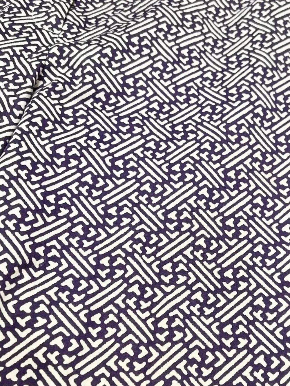 Talbots Pants Womens Size 10 Purple White Geometric Print with Belt Career Wear - Picture 2 of 4